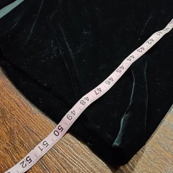 Zara Velvet Burnout Modesty Goth Draped Slit Maxi Dress Black Womens Size Small - Picture 12 of 14